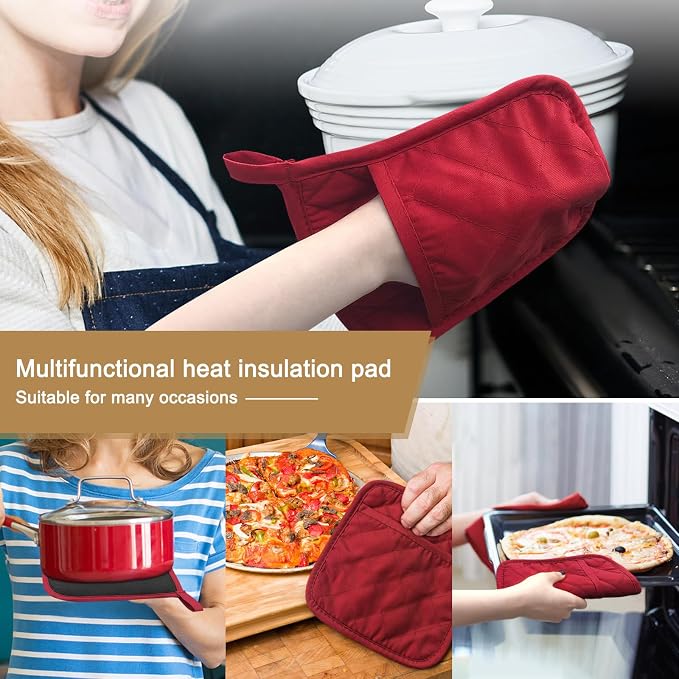 2Pcs Cotton and Neoprene Oven Pads Pot Holders - Image 3