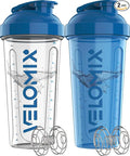 VELOMIX -2 Pack- 28 oz Protein Shaker Bottles by VELOMIX