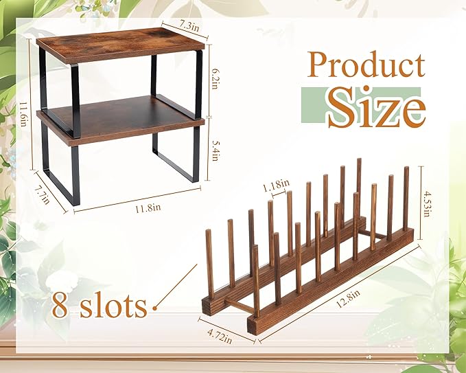 Marsui 4 Pcs Kitchen Organizer Accessories Set Cabinet Organizer Shelf and - Image 2