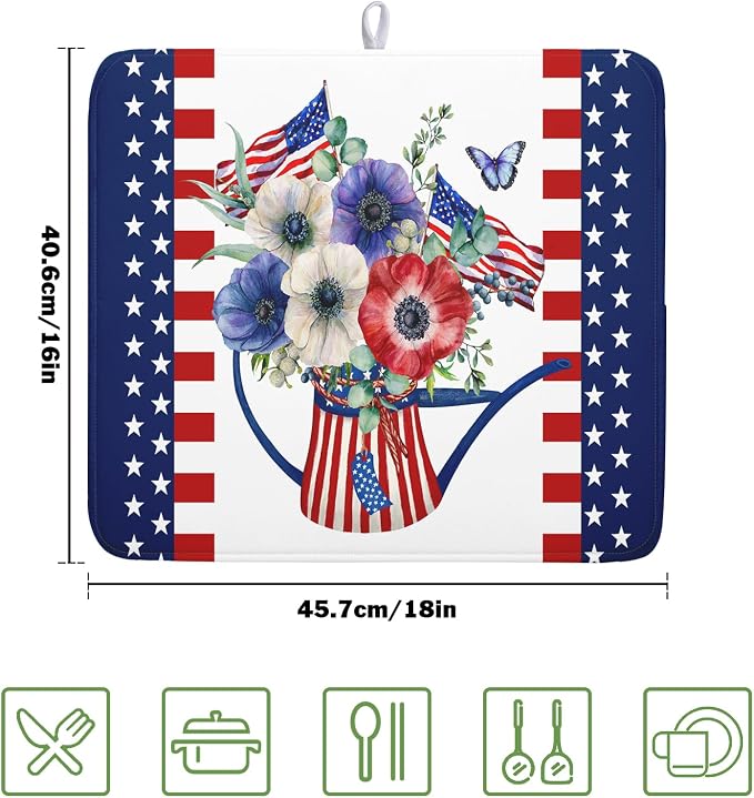 American Flag 4th of July Dish Drying Mats - Image 2