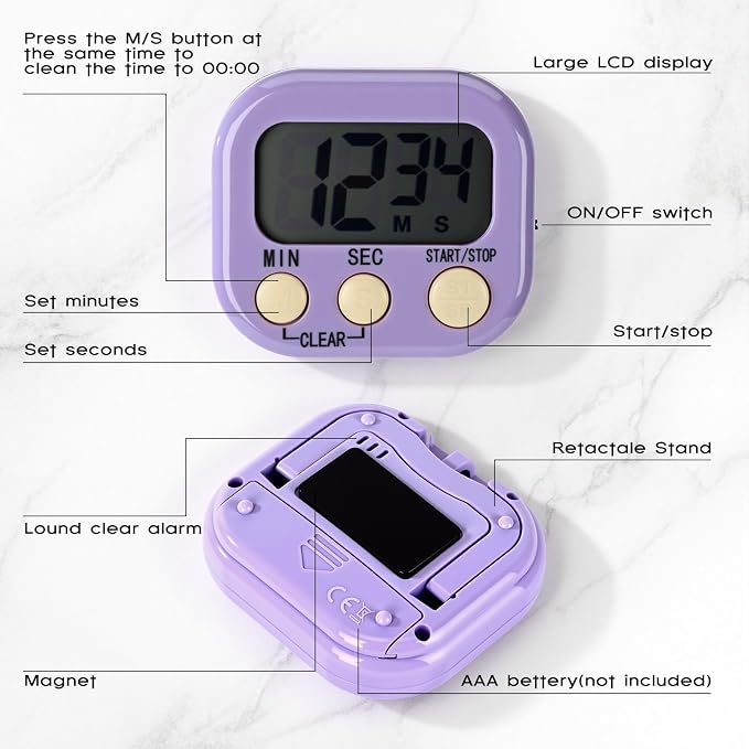 Weewooday 24 Pcs Digital Kitchen Timer Magnetic Timer Bulk On/Off Switch Minute - Image 4