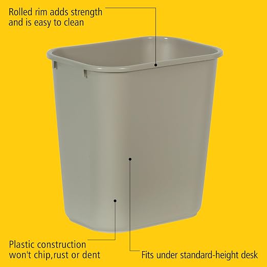 Rubbermaid Commercial Products Resin Wastebasket/Trash Can, 7-Gallon/28-Quart - Image 4