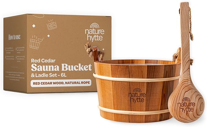 Red Cedar Sauna Bucket and Ladle Set 6L by Unknown