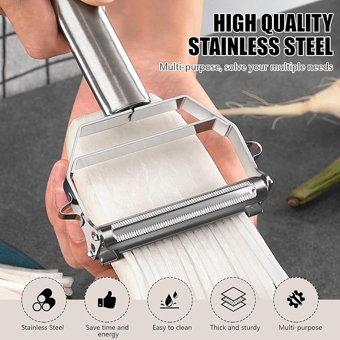 Multifunction Stainless Steel Julienne Peeler Vegetable Peeler Double Planing - Image 5