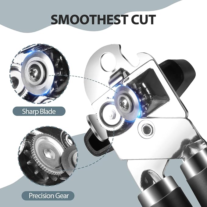 Safring Can Opener Manual, Heavy Duty Handheld Strong Can Opener - Image 3