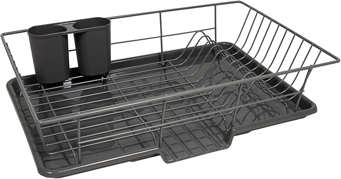 Sweet Home Collection 3 Piece Metal Dish Drainer Rack Set by SweetHomeCollection