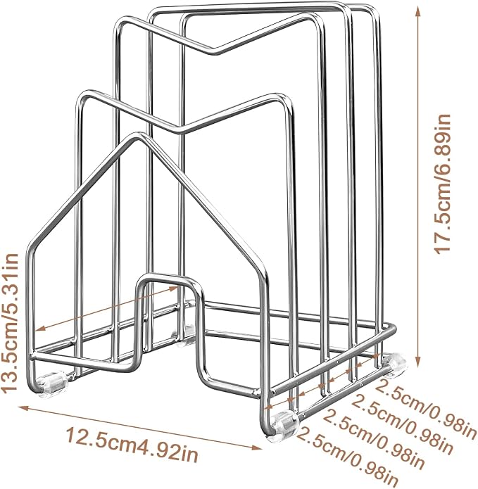 Pot Lid Organizer Cutting Board Holder Inside Cabinet 304 Stainless Steel Pots - Image 4