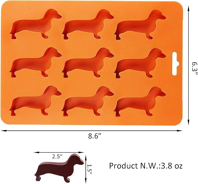 Dachshund Dog Shaped Silicone Ice Cube Molds and Tray Brown - Image 6