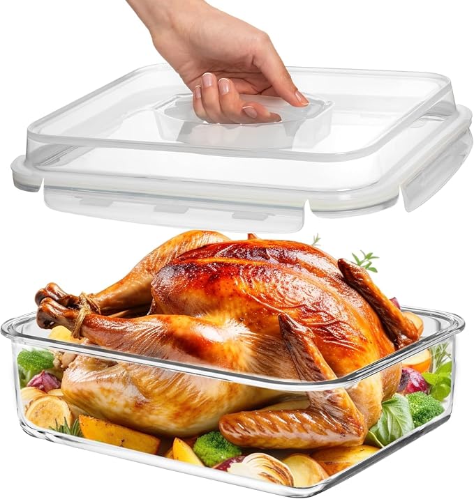 4800 ML / 163 oz / 21 Cup LARGE Glass Food Storage Container by RazabHomeGoods