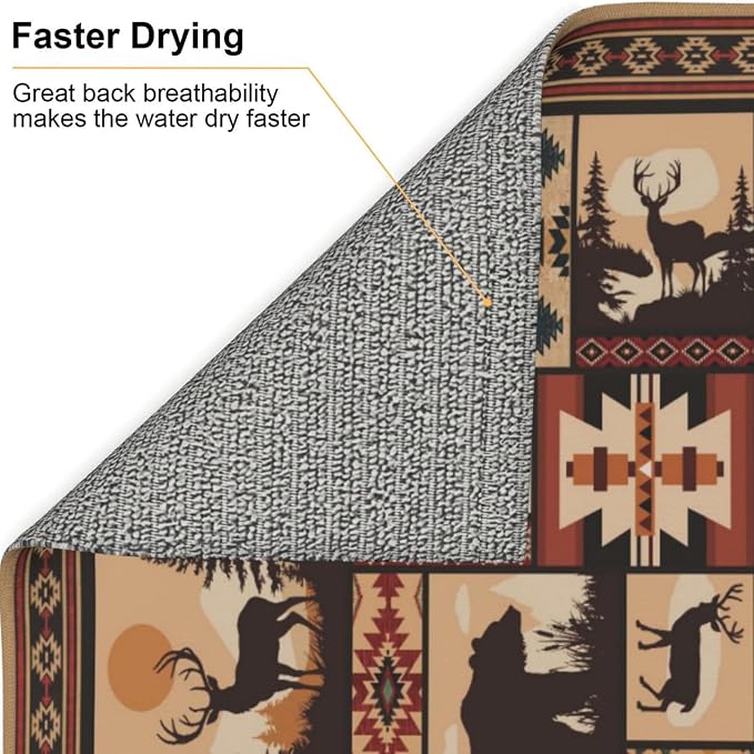 Western Wildlife Geometric Dish Drying Mat - Image 5