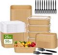 DI QIU REN 50-Pack 25oz Paper Bowls, Disposable Food Containers by DIQIUREN