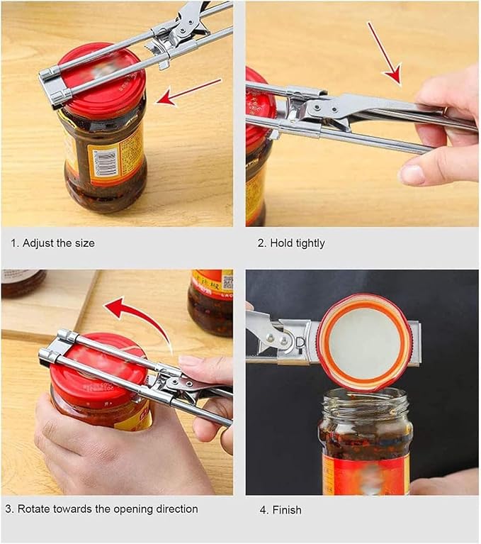 zengxiaoyun Master Jar & Bottle Opener, Adjustable Multifunctional Stainless - Image 2