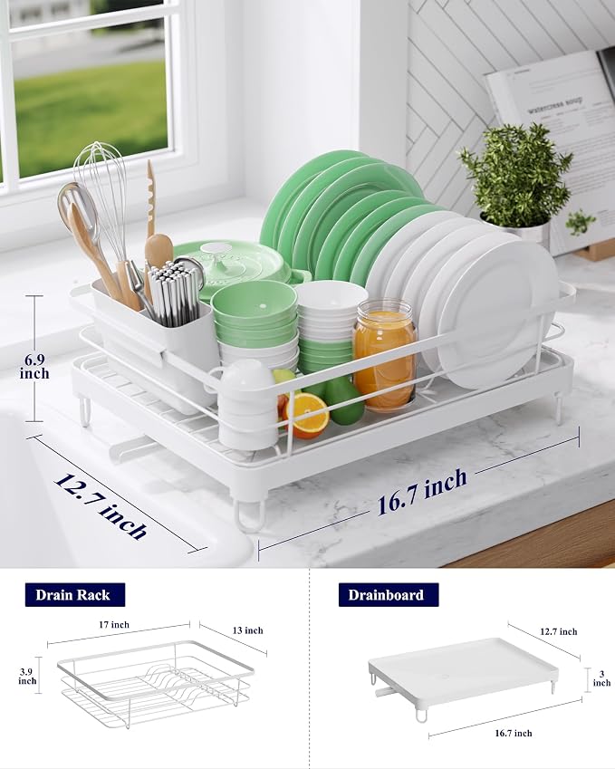 Kitsure Dish Drying Rack for Kitchen Counter, Stainless Steel Sink Organization - Image 2