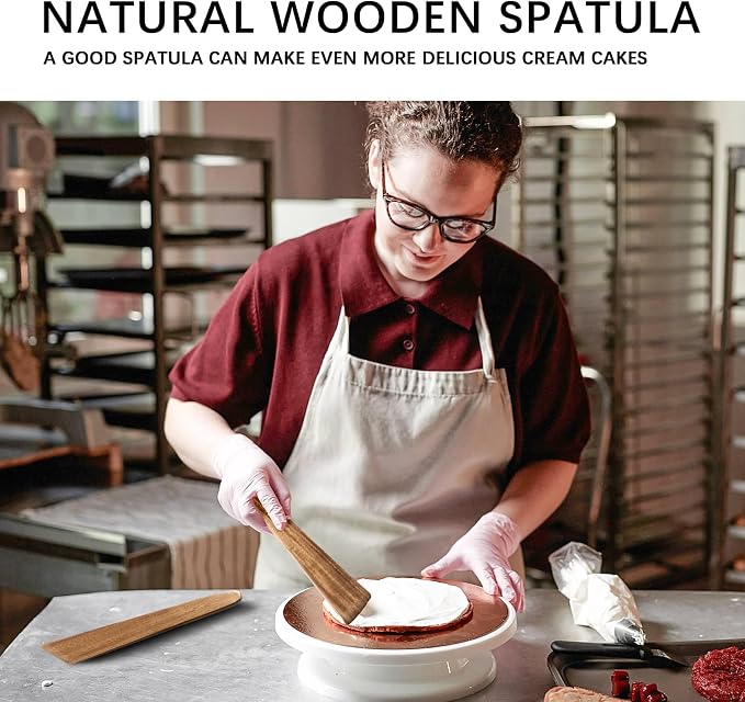 Wooden Spatula for Cooking Set of 2 – 12 Inch Acacia Wood Spatula - Image 4