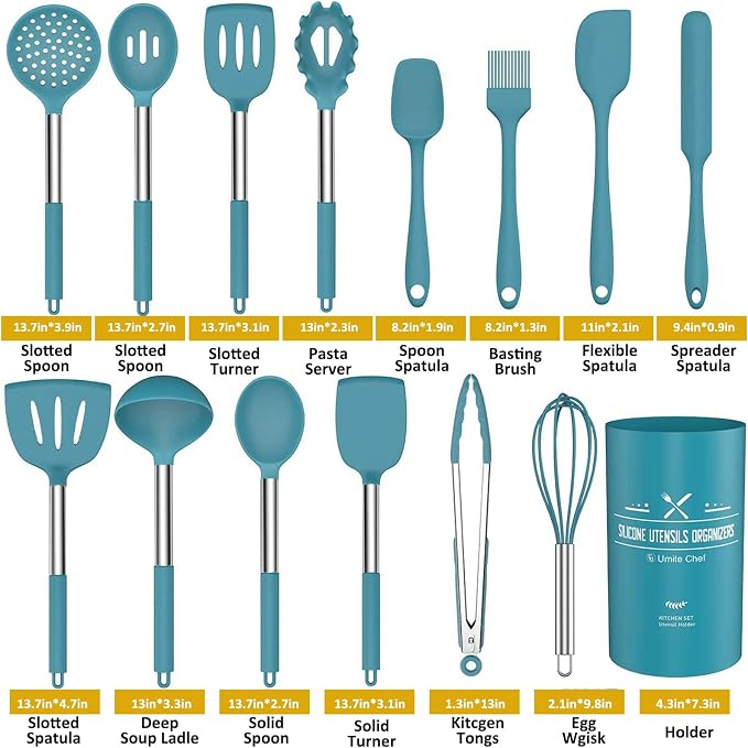 15 Pcs Silicone Cooking Utensils Kitchen Utensil Set - Image 2