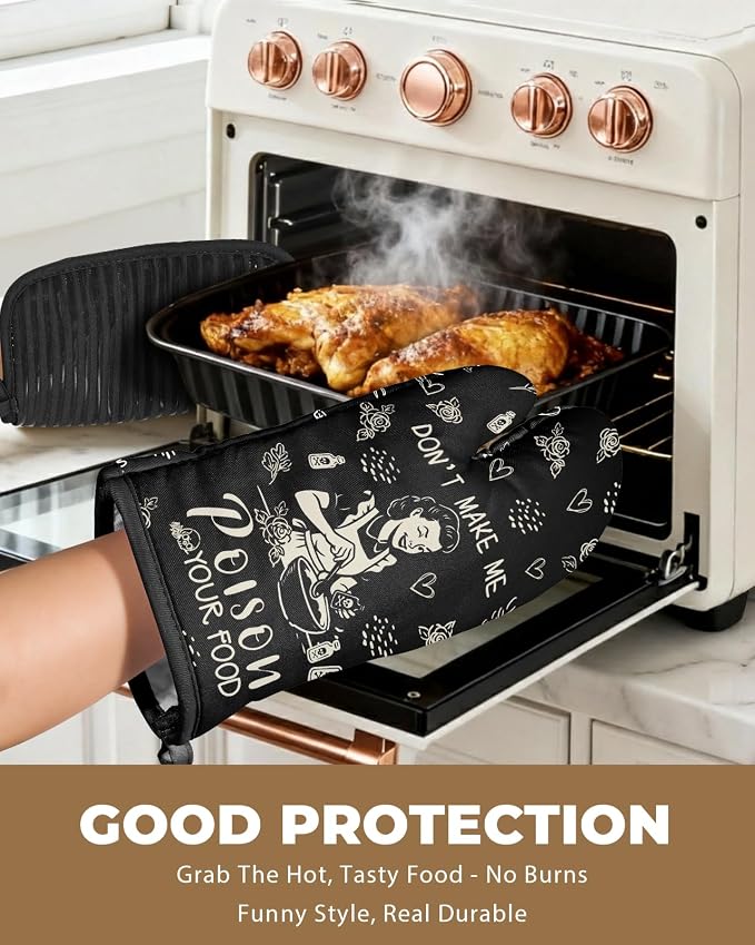 Slohif Funny Oven Mitts and Pot Holder - Image 5