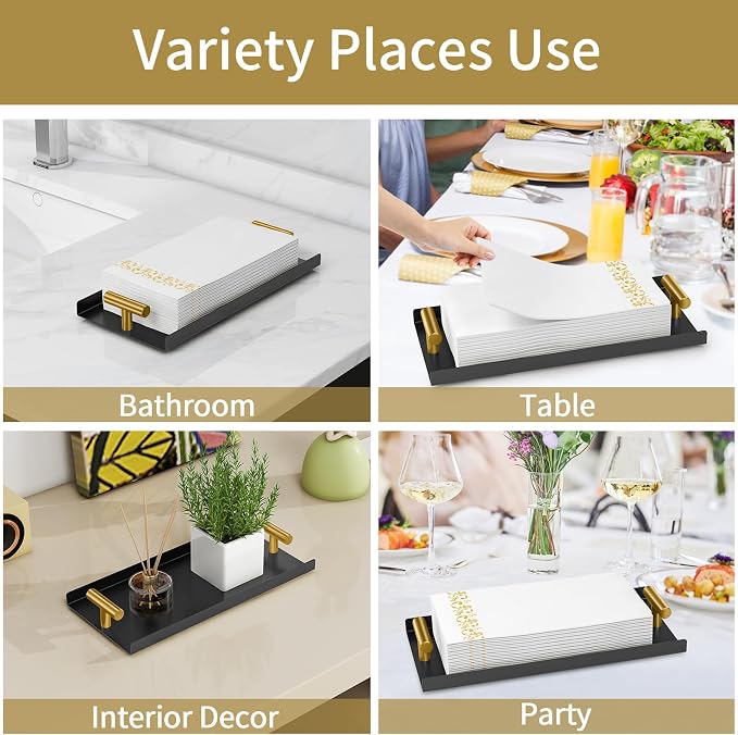 STWWO Napkin Holder for Bathroom, Guest Towel Holder Tray for Bathroom - Image 6