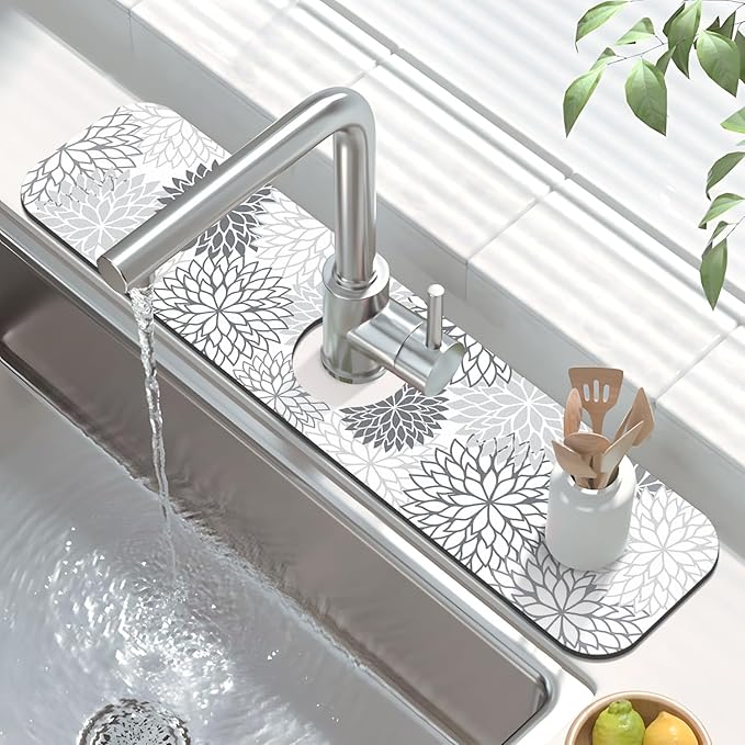 Findosom 2PCS 16" x 24" Dish Drying Mat & 24" x 5.5" Sink Splash Guard - Image 3