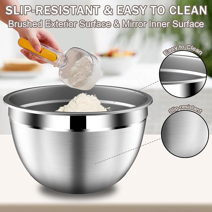 DUTZUN Stainles Steel Mixing Bowls - Image 6