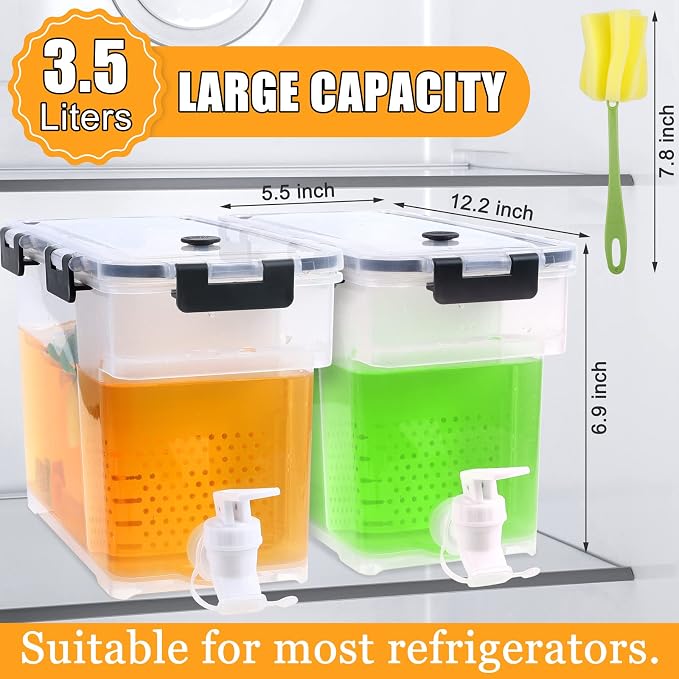 Breroa 3 Pieces 3.5 Liter Clear Beverage Dispenser - Image 2