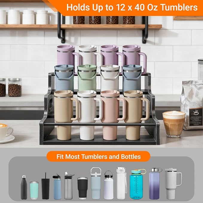 YQBRAO 3-Tier Liquor Bottle Display Shelf, Coffee Syrup Rack Organizer - Image 8