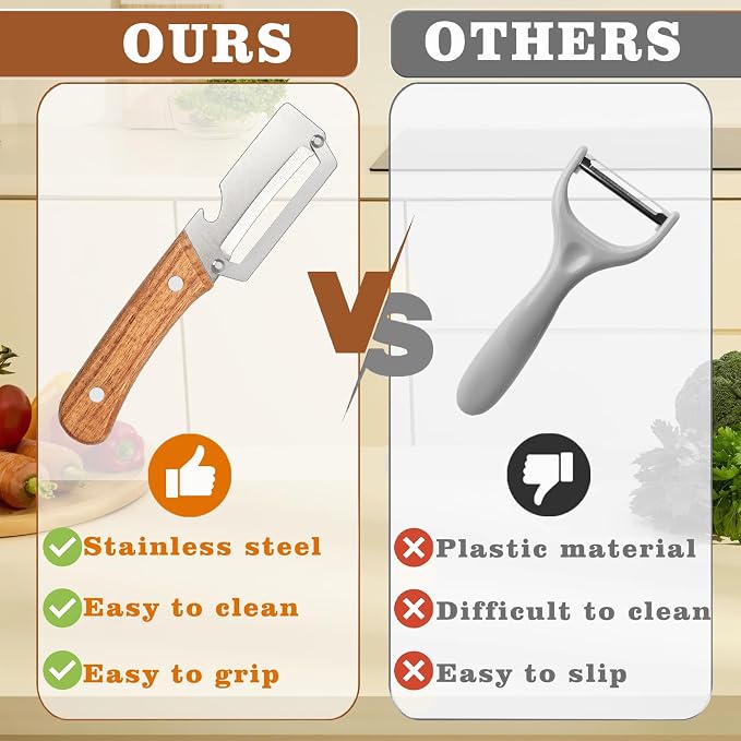 2 Pcs Multifunctional Vegetable Peeler, Stainless Steel Blade Peeler - Image 4