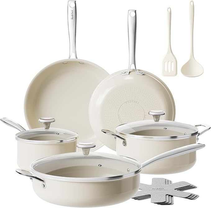Redchef Ceramic Nonstick Cookware Set, Induction Cookware by Redchef