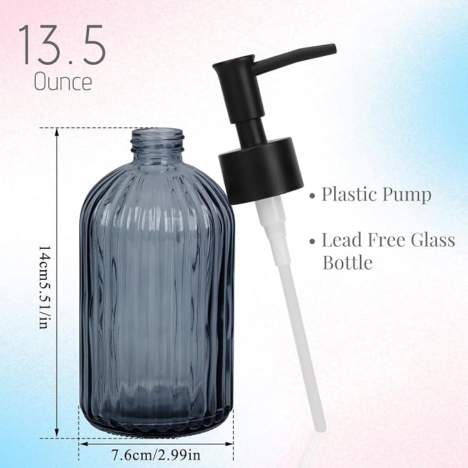 Glass Soap Dispenser with Plastic Pump, Hand Soap Dispenser - Image 2