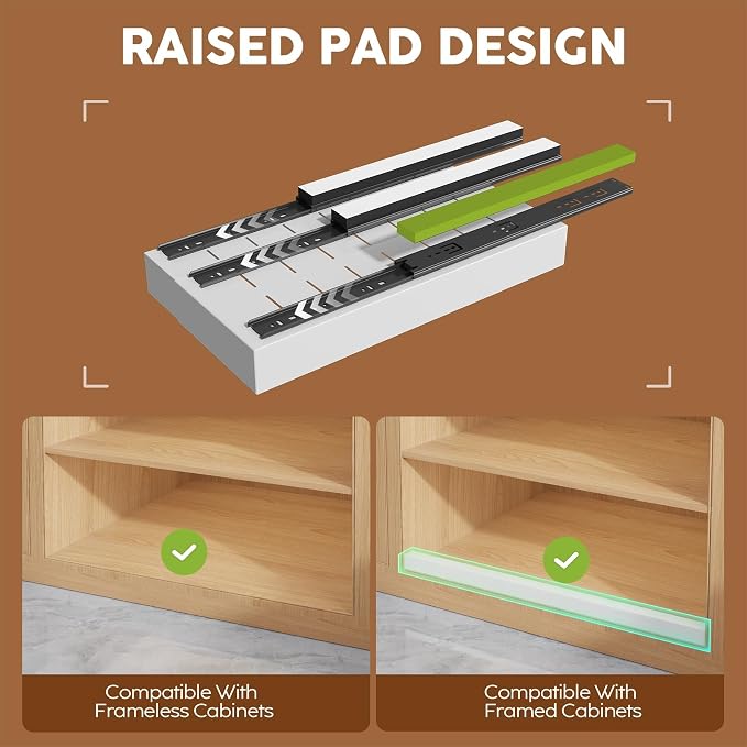 Seinloes 4 Pack Expandable Pull Out Cabinet Organizer 21" Deep - Image 2