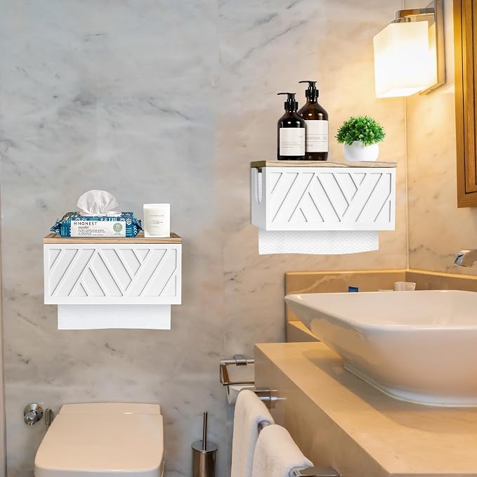 Set of 2 Paper Towel Dispenser Wall Mount, Paper Towel Holder Wall Mounted - Image 3
