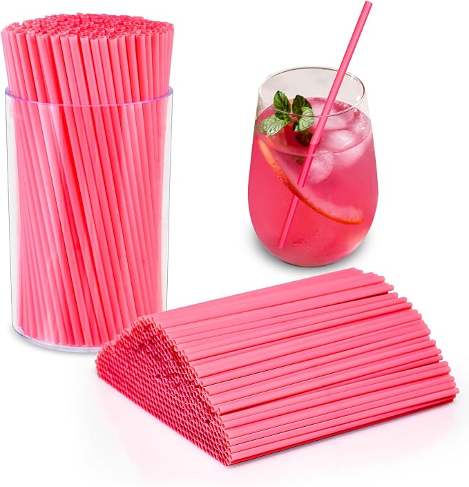 500 Pcs Neon Pink Coffee Stir Sticks Set Acrylic Stir Stick Holder Coffee by DLUGOPIS