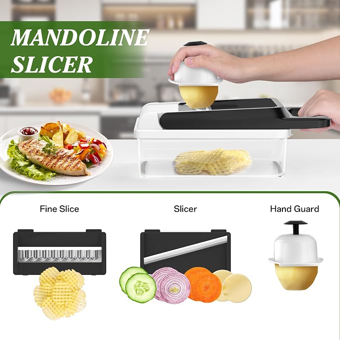 HomeHacks Vegetable Chopper Vegetable Cutter, 12 in 1 Kitchen Gadget, Onion - Image 4