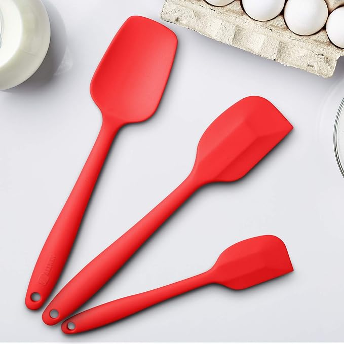 Silicone Spatula 3‑Piece Set Heat Resistant 600°F Non‑Stick Rubber Spatulas - Image 4