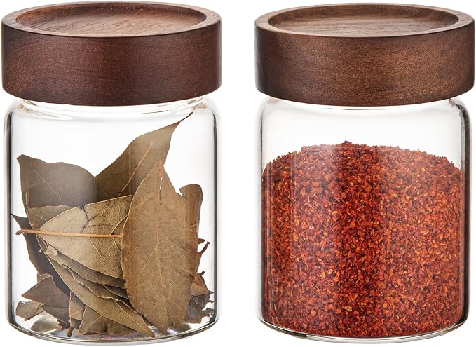 10 oz Small Glass Jars with Top Screw Lid Round Herb Coffee Bean Ground Storage - Image 3