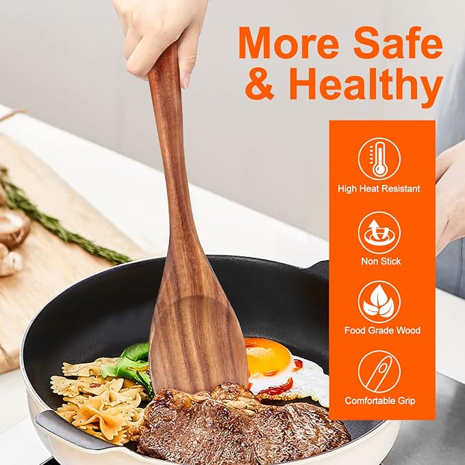 14 Inch Large Wooden Spoon for Cooking Utensil Mixing Spoons Baking Serving - Image 6