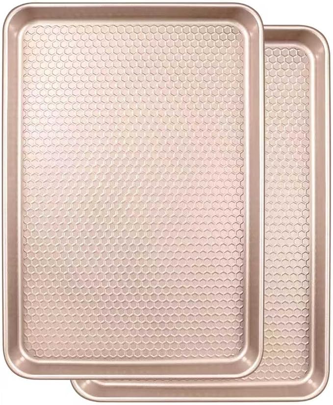 Wildone Baking Sheet Pan Set, Honeycomb Embossed Nonstick Baking Sheet 15x10 In by Wildone