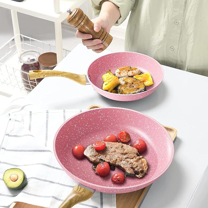 Frying Pan Nonstick Set, Non Stick Fry Pan Set PFOA-Free Omelet Pan, Toxin-Free - Image 8