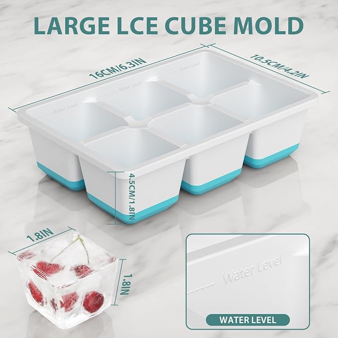 Optish Large Ice Cube Molds, 3 Pack Whiskey Square Ice Molds, 1.8 Inch Big Ice - Image 2