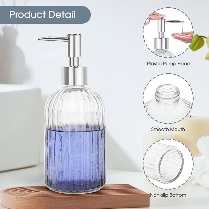 Topsky Stripe Glass Soap Dispenser - Image 3
