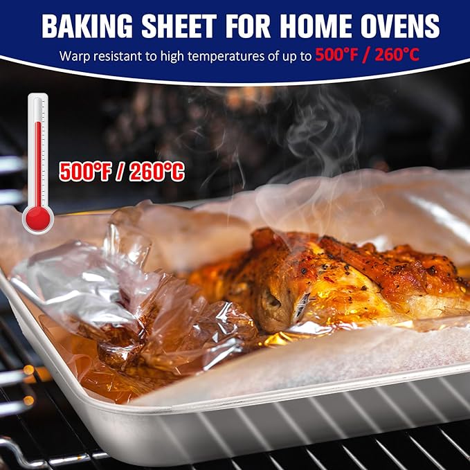 Mimorou 12 Pcs Baking Sheet Stainless Steel Cookie Sheet Small Metal Pans - Image 6