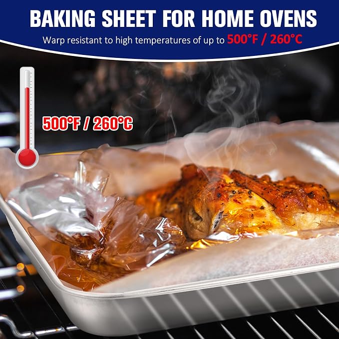 Mimorou 12 Pcs Baking Sheet Stainless Steel Cookie Small Metal Sheet Pans - Image 3