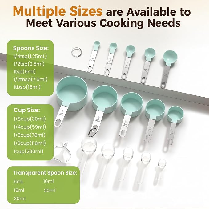 16PCS Measuring Cups and Spoons Set, Measuring Spoon Set - Image 5