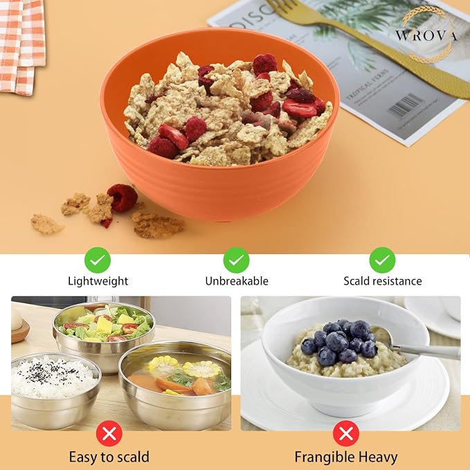 Wheat Straw Bowl Sets, Microwave and Dishwasher Safe Bowl Sets, Bowls suitable - Image 4