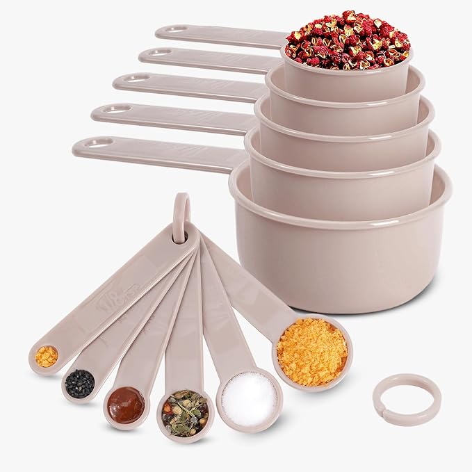 11PCS Measuring Spoons and Measuring Cups Set, Stackable Cups and Spoons by Puctstone