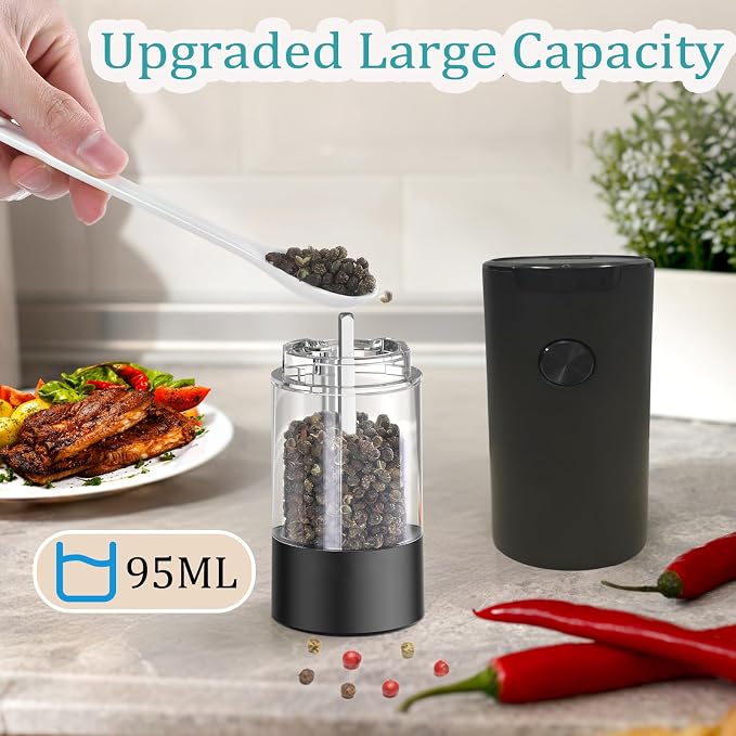 Electric Salt and Pepper Grinder Set, Automatic Salt Pepper Mill Grinder - Image 5