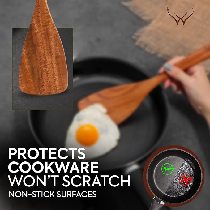 12 Pcs Wooden Cooking Utensils Set – Luxury Wooden Kitchen Utensils - Image 5