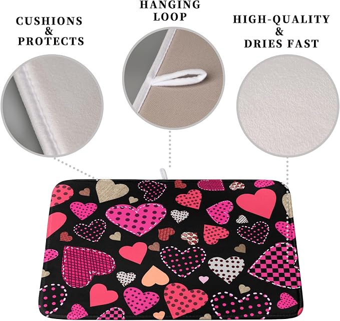 Happy Valentine's Day Kitchen Drying Mats - Image 3