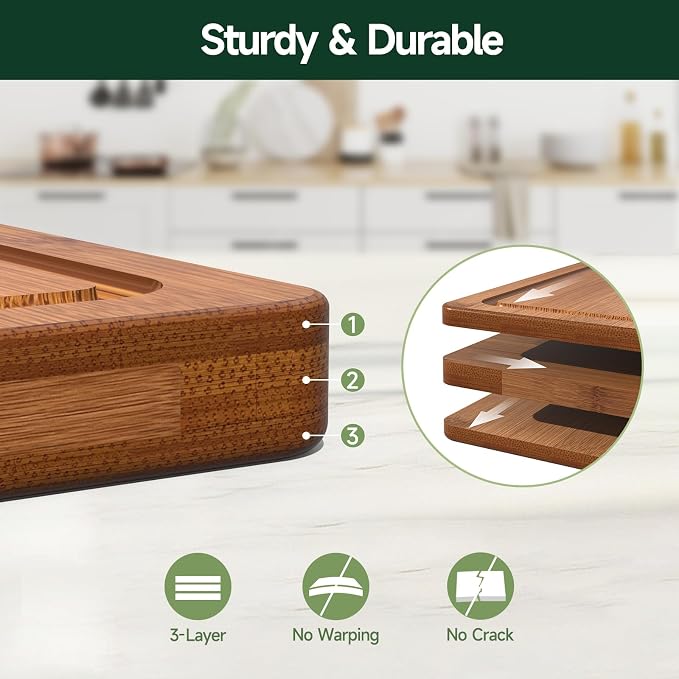 3-Piece Set Bamboo Cutting Board - Image 3