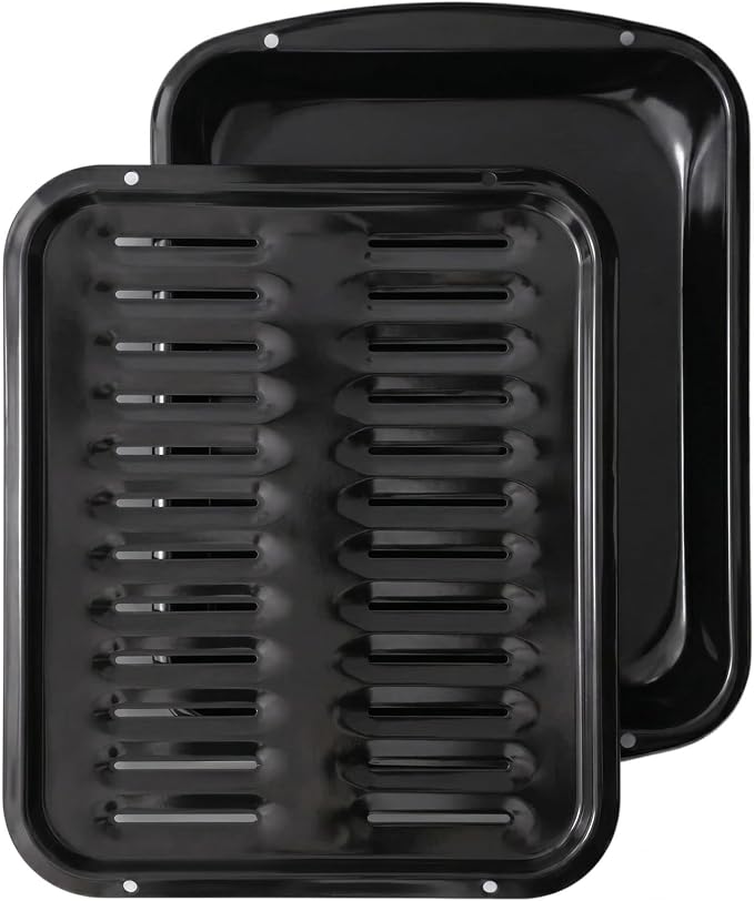Broiler Pan for Oven Nonstick 16.75” x 13” Porcelain Nonstick Coated by Unknown