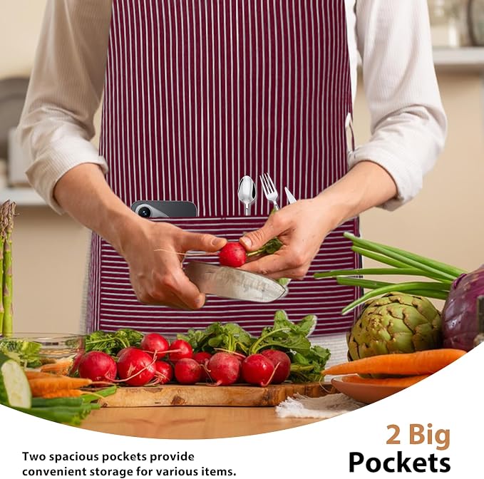 VALOME 2 Pack Kitchen Aprons, Apron - Image 5